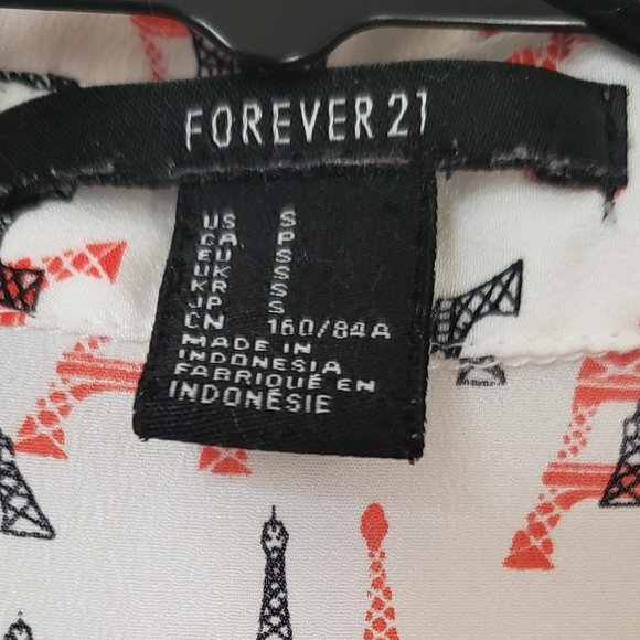 Forever 21 Eiffel Tower Print Sleeveless Blouse, Size Small - Picture 4 of 4